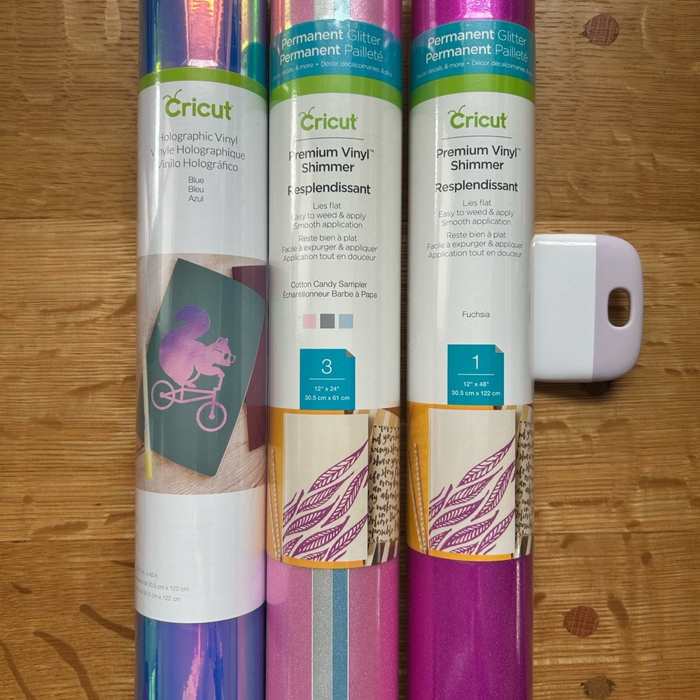 Cricut Premium Vinyl Rolls - Shimmer, Blue, Pink, Purple ✨